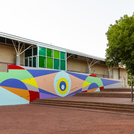 Mikala Dwyer, Wall painting, 2020, synthetic polymer paint, Purchased 2020, NGA 2020.62. This work of art is on long term loan from the National Gallery of Australia with support from the Australian Government as part of Sharing the National Collection. © Mikaela Dwyer.